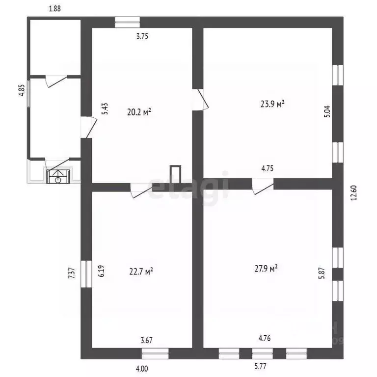 Дом в Мордовия, Лямбирский район, с. Аксеново Молодежная ул., 1 (95 м) - Фото 2