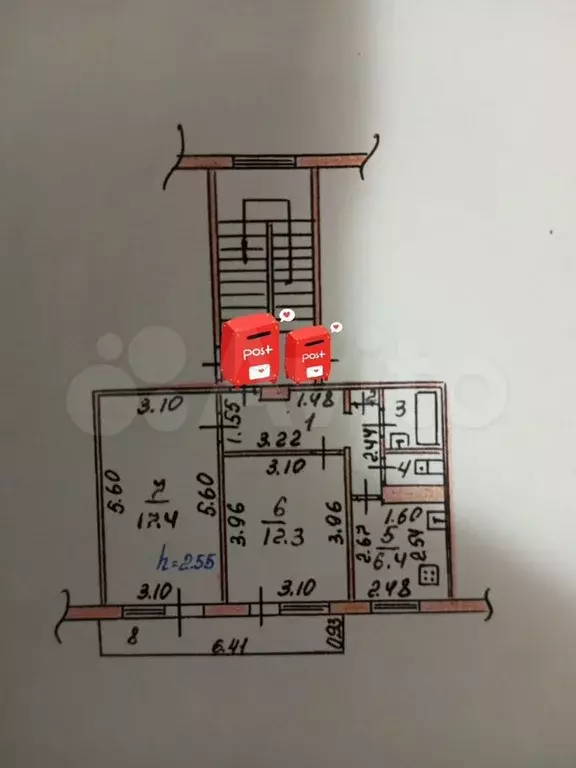 Доля в 2-к. квартире, 48,8 м, 5/5 эт. - Фото 0