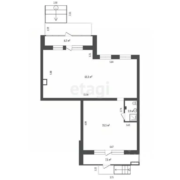Торговая площадь в Тюменская область, Тюмень Широтная ул., 148к1 (100 ... - Фото 1