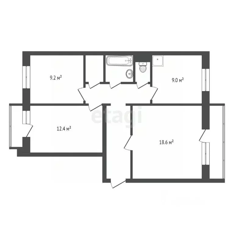 3-к кв. Красноярский край, Красноярск ул. Копылова, 70 (66.0 м) - Фото 2