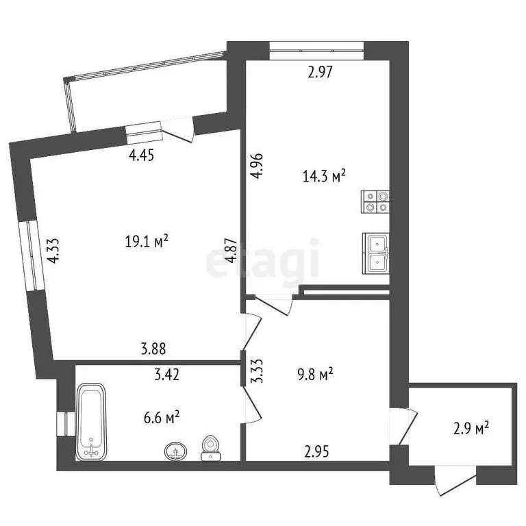 1-комнатная квартира: Санкт-Петербург, Галерный проезд, 5 (52.7 м) - Фото 1