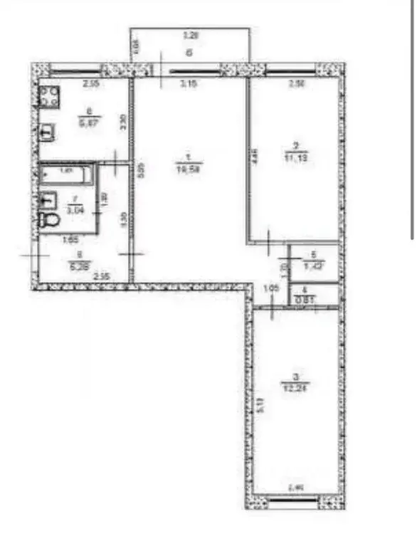 3-к кв. Ульяновская область, Ульяновск просп. Гая, 86 (58.4 м) - Фото 2