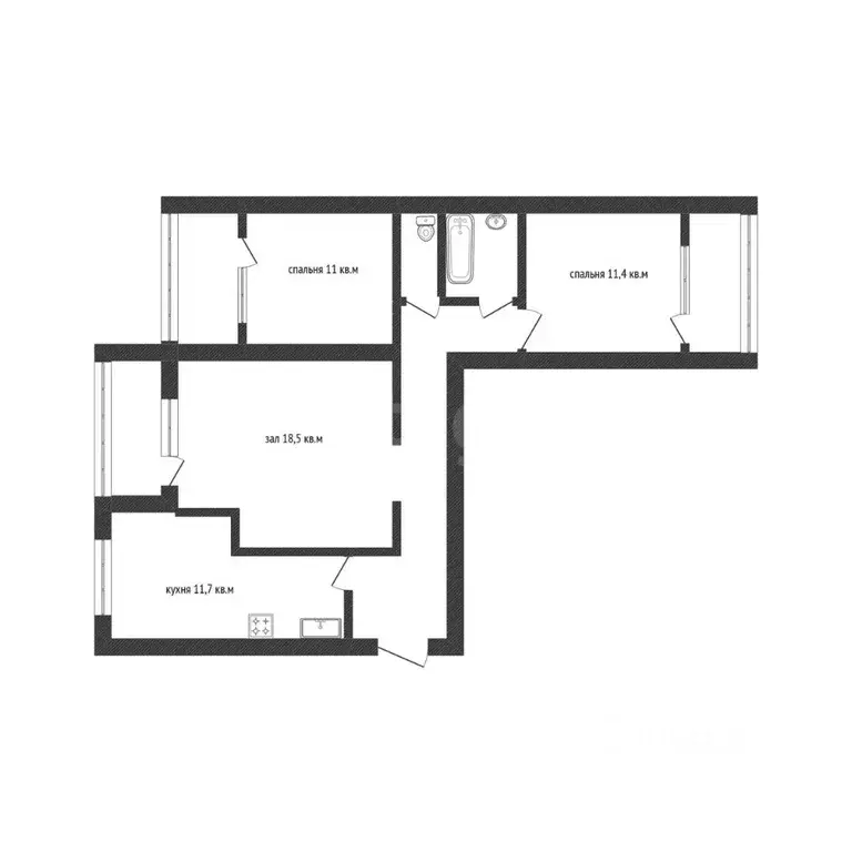 3-к кв. Башкортостан, Нефтекамск ул. Ленина, 41 (76.0 м) - Фото 2