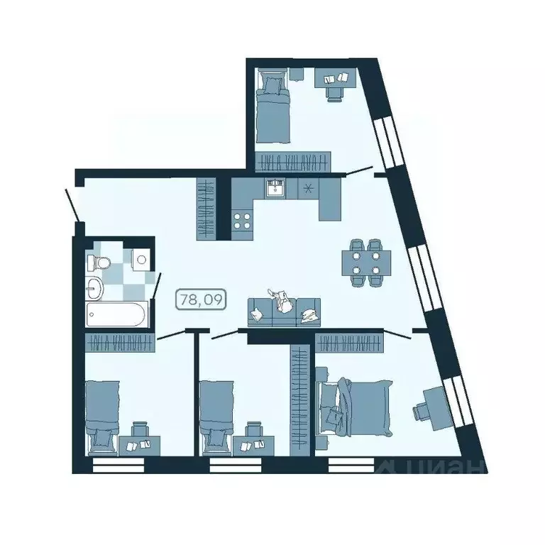 4-к кв. Приморский край, Владивосток ул. Борисенко (78.09 м) - Фото 0
