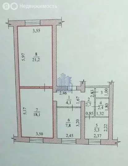 3-комнатная квартира: Канаш, проспект Ленина, 41 (62.9 м) - Фото 0