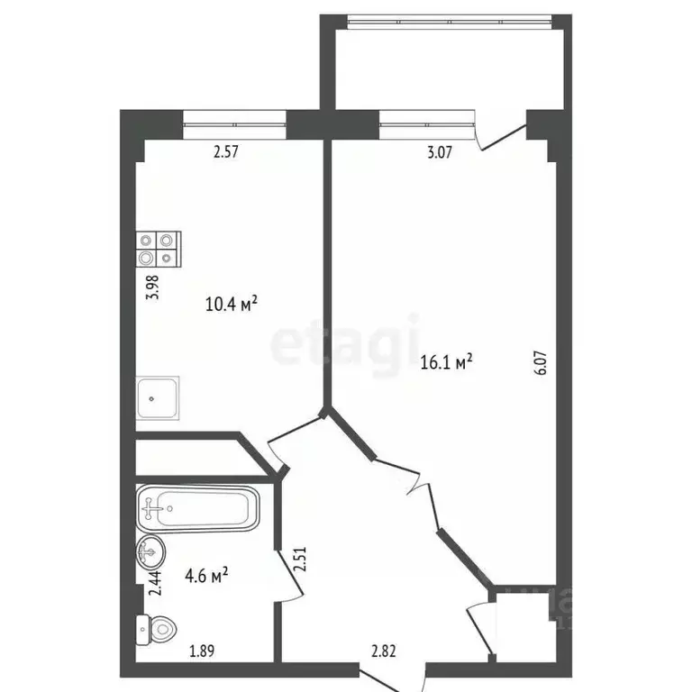 1-к кв. Белгородская область, Белгородский район, Дубовское с/пос, ... - Фото 1