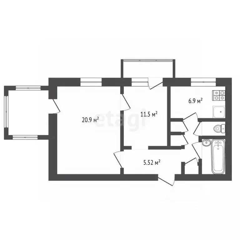 2-к кв. Севастополь ул. Ленина, 64 (56.1 м) - Фото 1
