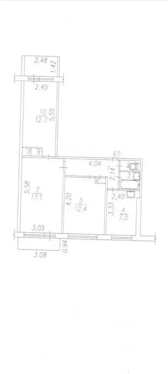 3-к кв. Кемеровская область, Новокузнецк ул. Ленина, 28 (60.0 м) - Фото 1