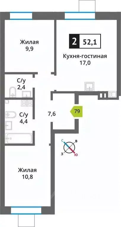 2-к кв. Московская область, Красногорск городской округ, пос. Светлые ... - Фото 0