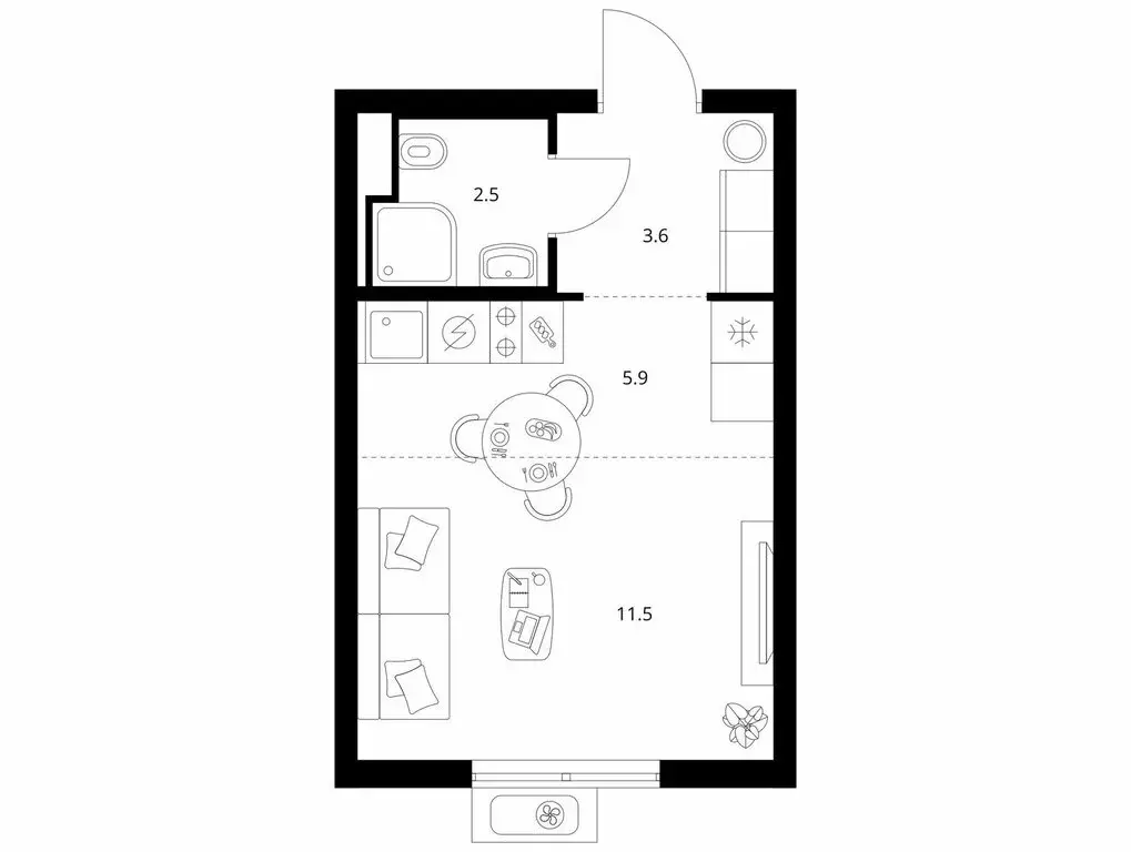 Квартира-студия: Москва, ЖК Митинский Лес, к14 (23.5 м) - Фото 1