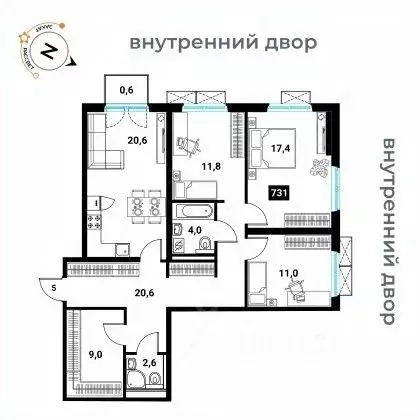 3-к кв. Москва Большая Филевская ул., 3к2 (97.1 м) - Фото 0