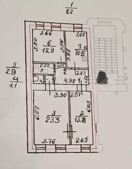 3-к. квартира, 74,7 м, 2/4 эт. - Фото 0