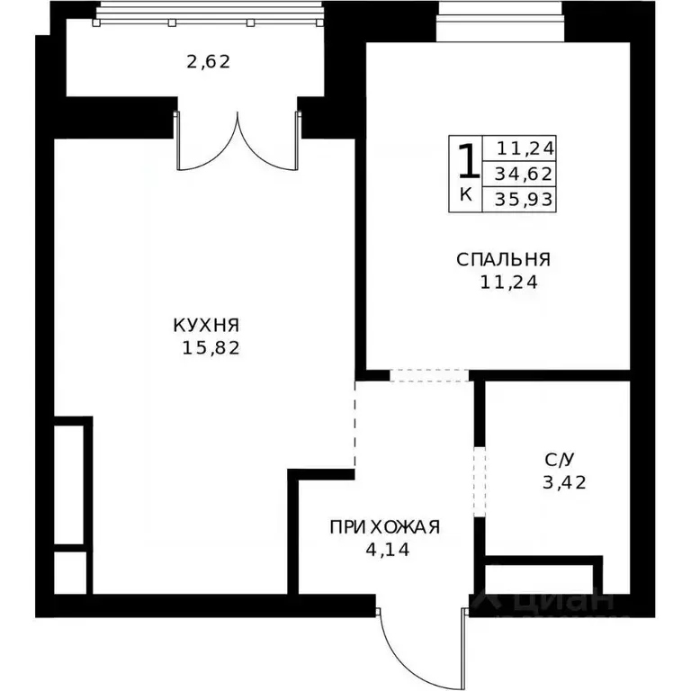 1-к кв. Нижегородская область, Нижний Новгород Ленгородок мкр, Мед ... - Фото 2