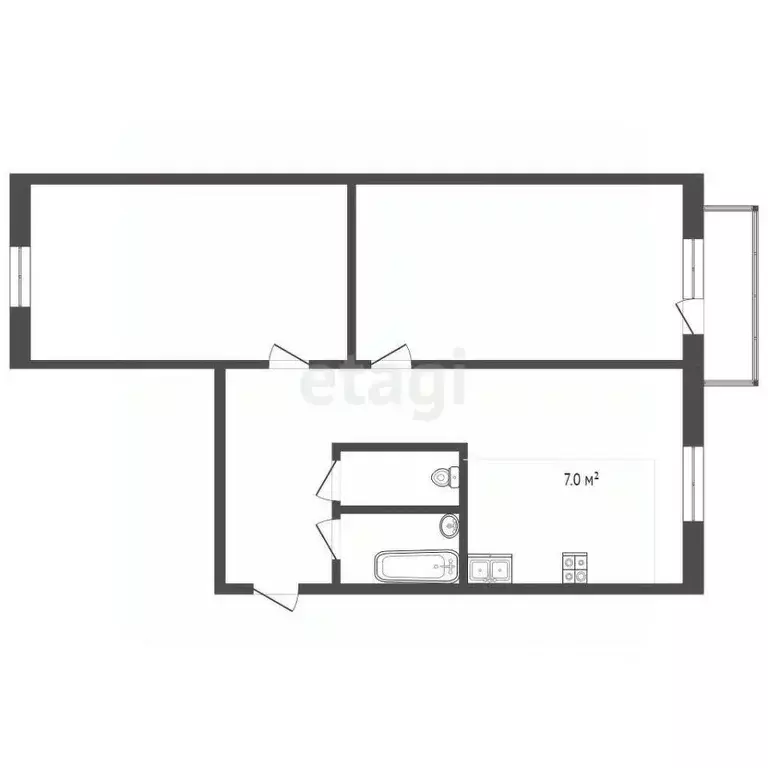2-к кв. Коми, Сыктывкар ул. Мира, 38 (43.9 м) - Фото 1