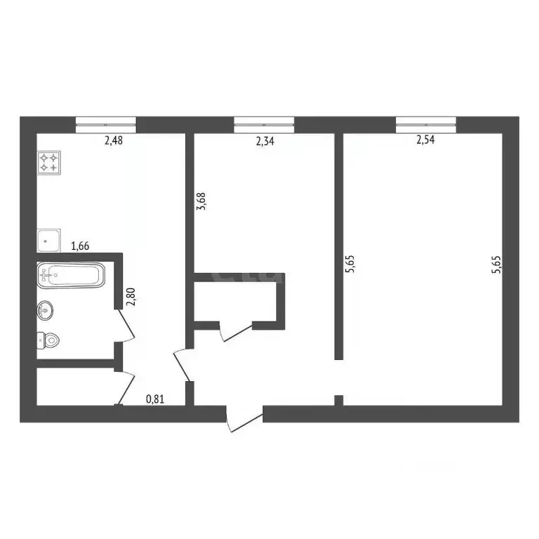 2-к кв. Амурская область, Благовещенск Пионерская ул., 159 (59.0 м) - Фото 2