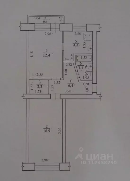 2-к кв. Забайкальский край, Чита ул. Журавлева, 106 (47.2 м) - Фото 1