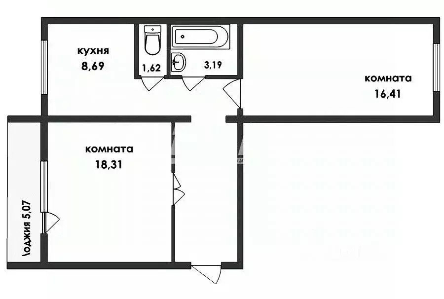 2-к кв. Челябинская область, Челябинск ул. Чичерина, 6 (52.0 м) - Фото 2