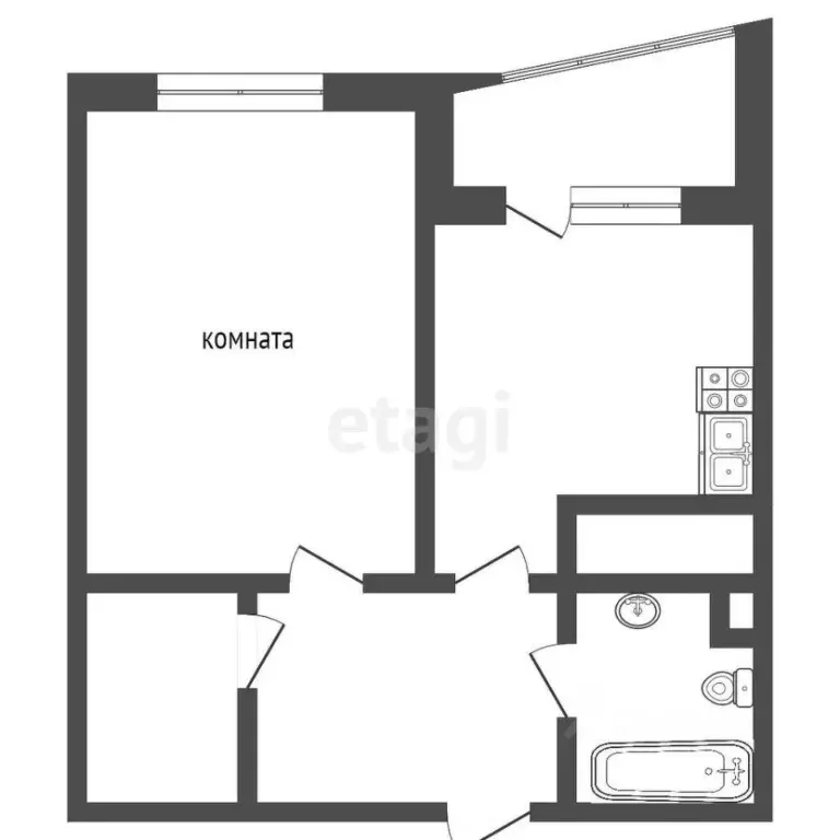 1-к кв. Ямало-Ненецкий АО, Ноябрьск Советская ул., 110 (33.2 м) - Фото 2