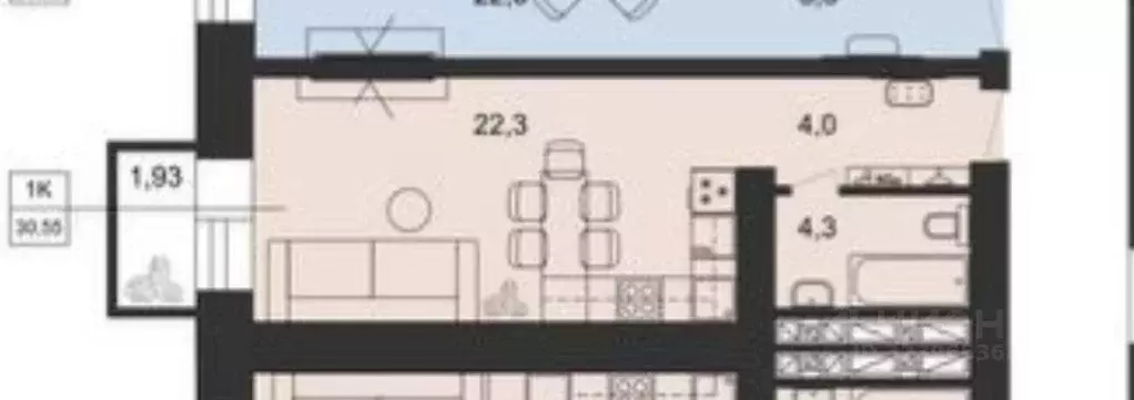 Студия Тамбовская область, Тамбов ул. Агапкина, 2К (32.48 м) - Фото 1
