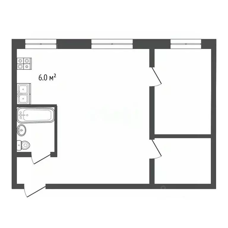 2-к кв. Вологодская область, Вологда ул. Казакова, 6 (41.0 м) - Фото 2