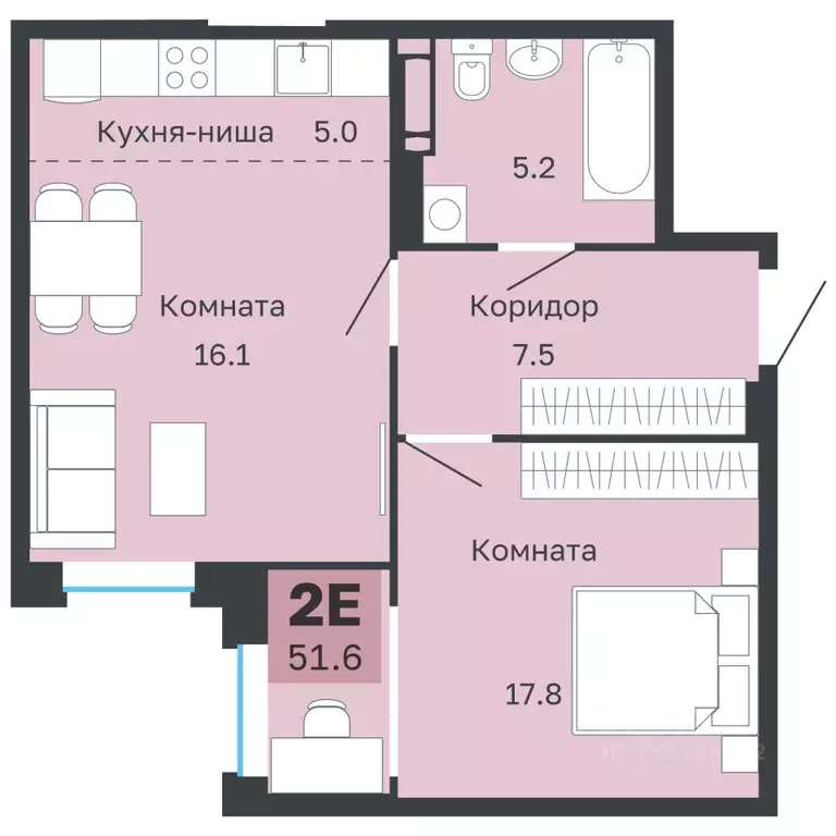 2-к кв. Пермский край, Пермь Парковый просп., 24 (51.6 м) - Фото 1