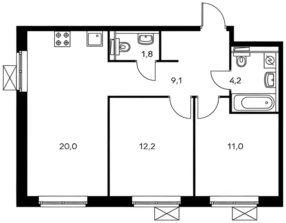 2-к кв. Московская область, Мытищи ул. Мира, 35 (60.0 м) - Фото 1