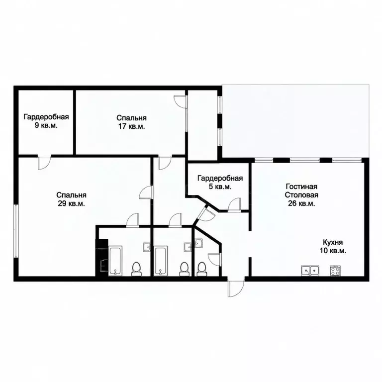 3-к кв. Москва ул. Усачева, 15 (117.4 м) - Фото 2