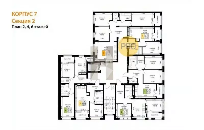 2-к кв. Калининградская область, Гурьевск Включи жилой комплекс (63.04 ... - Фото 2