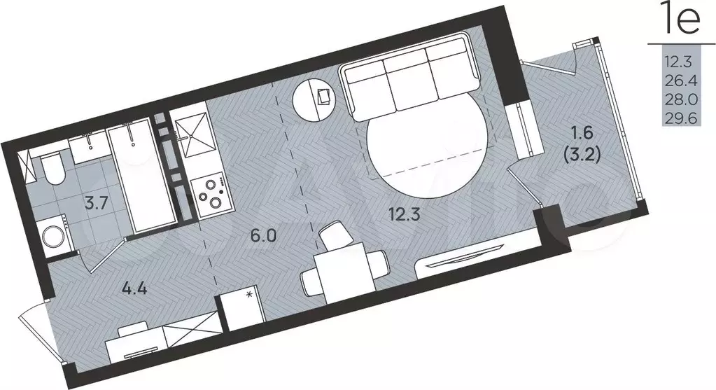 Квартира-студия, 28 м, 7/8 эт. - Фото 0