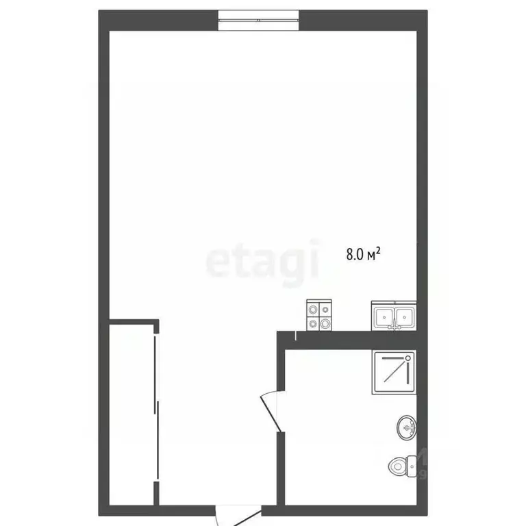 Студия Тюменская область, Тюмень ул. Энергетиков, 44а (18.0 м) - Фото 1
