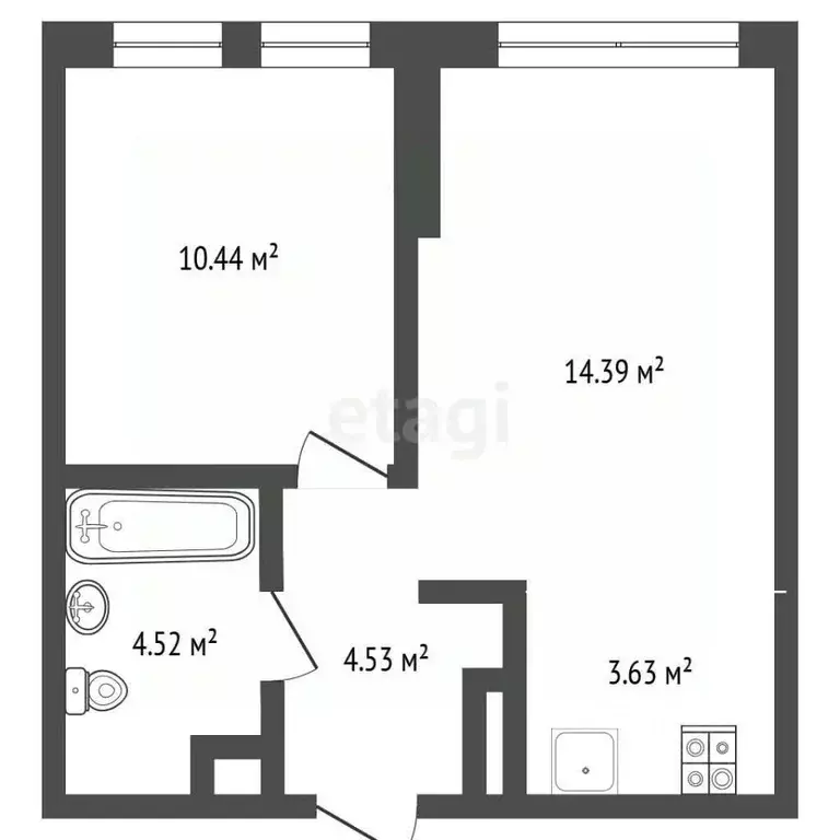 1-к кв. Тюменская область, Тюмень ул. Андрея Кореневского, 7 (37.5 м) - Фото 1