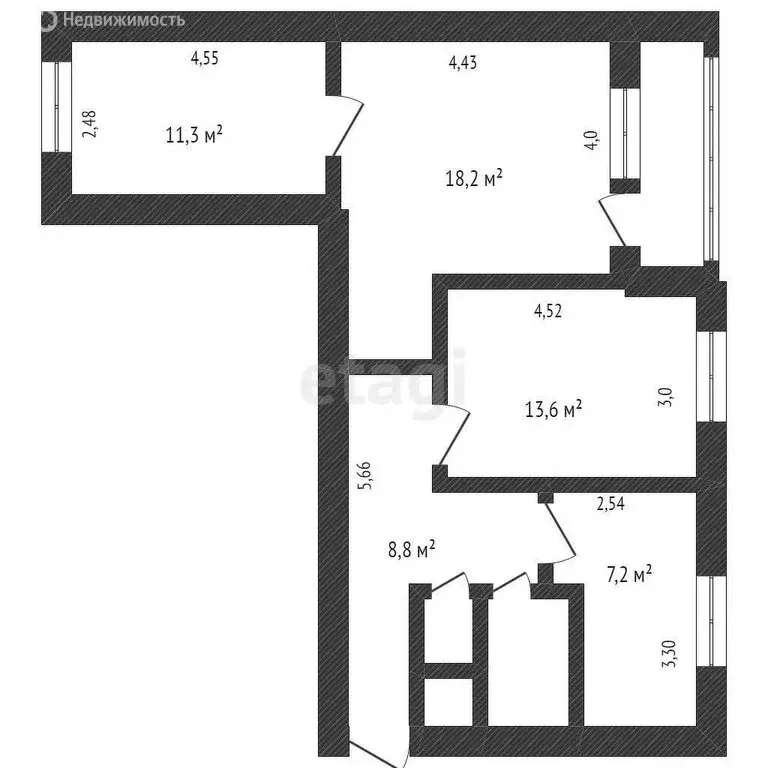 3-комнатная квартира: Ишимбай, улица Машиностроителей, 138 (63.9 м) - Фото 1