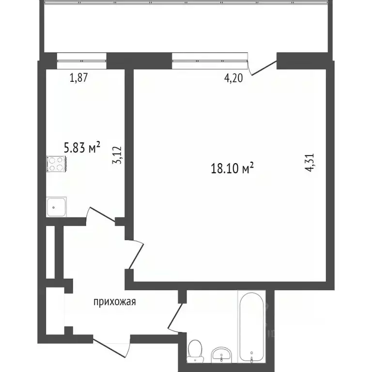 1-к кв. Бурятия, Улан-Удэ ул. Шумяцкого, 27 (33.5 м) - Фото 1