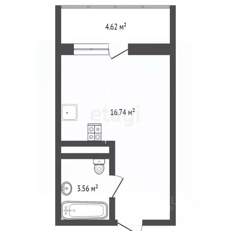 Студия Тюменская область, Тюменский муниципальный округ, д. Патрушева ... - Фото 1
