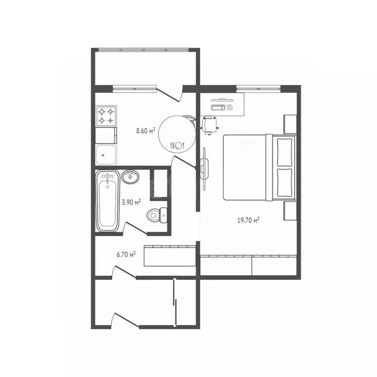 Студия Новосибирская область, Новосибирск ул. Семьи Шамшиных, 12 (38.9 ... - Фото 2