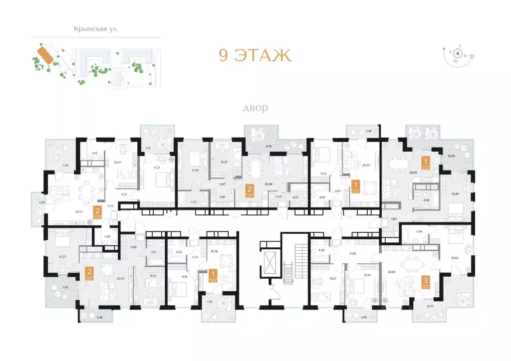 1-к кв. Курская область, Курск Парковый квартал Чувства жилой комплекс ... - Фото 2