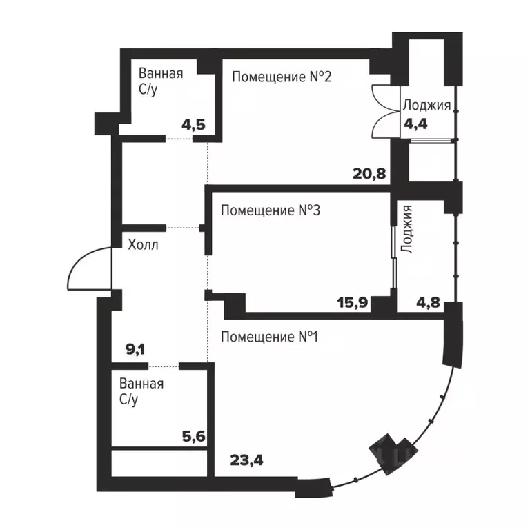 2-к кв. Челябинская область, Челябинск ул. Труда, 157А (79.3 м) - Фото 0