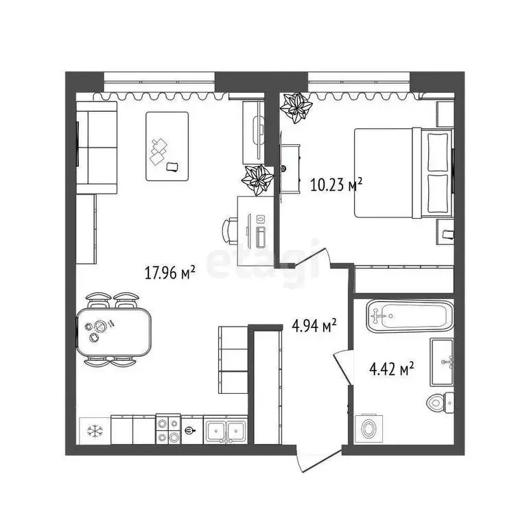 1-комнатная квартира: Тюмень, улица Первооткрывателей, 6 (37.6 м) - Фото 1