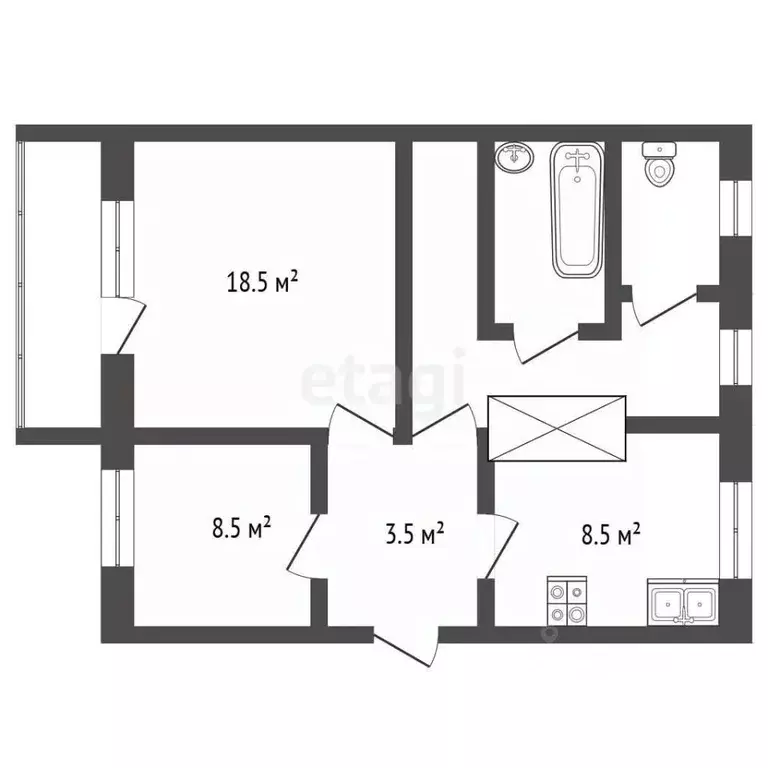 2-к кв. Архангельская область, Архангельск пос. 29-го Лесозавода, ул. ... - Фото 2
