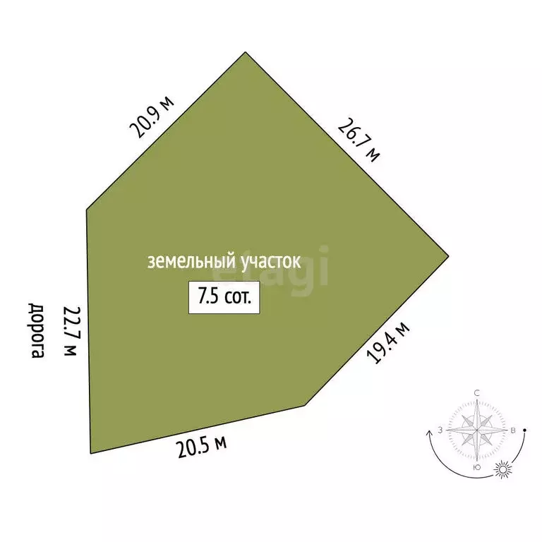 Участок в посёлок Магистральный, Вольная улица (7.5 м) - Фото 1