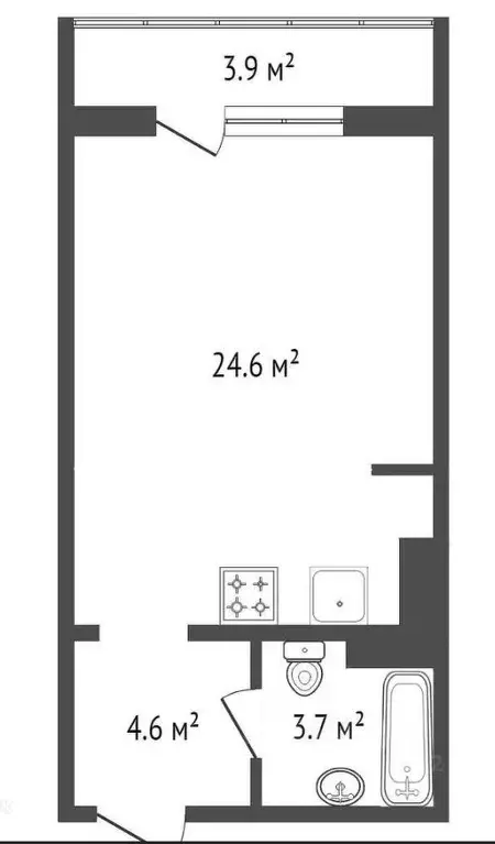 Студия Красноярский край, Красноярск Аральская ул., 57 (33.0 м) - Фото 1