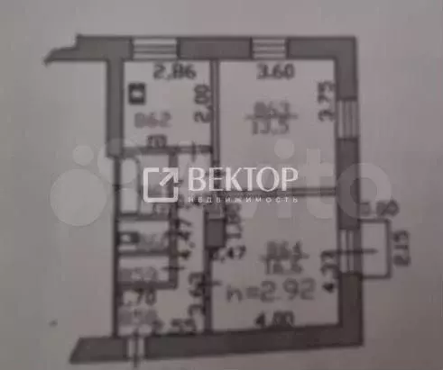 2-к. квартира, 51,2 м, 4/4 эт. - Фото 0
