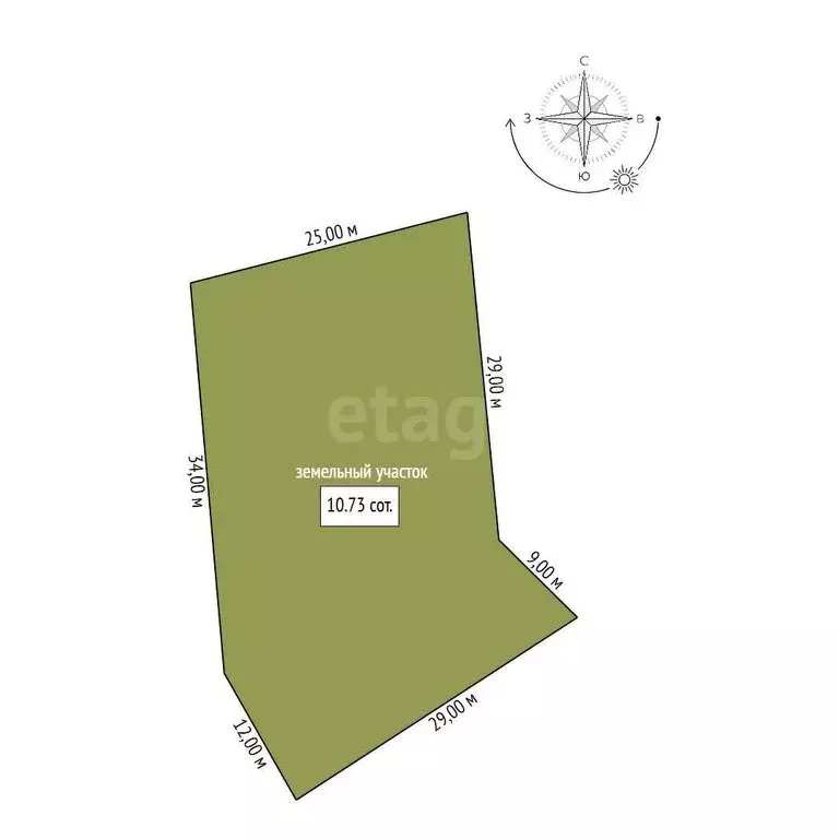 Участок в Чигири, Абрикосовая улица (10.73 м) - Фото 1