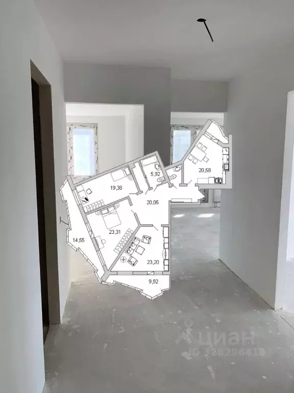 3-к кв. Санкт-Петербург просп. Просвещения, 43 (126.1 м) - Фото 1