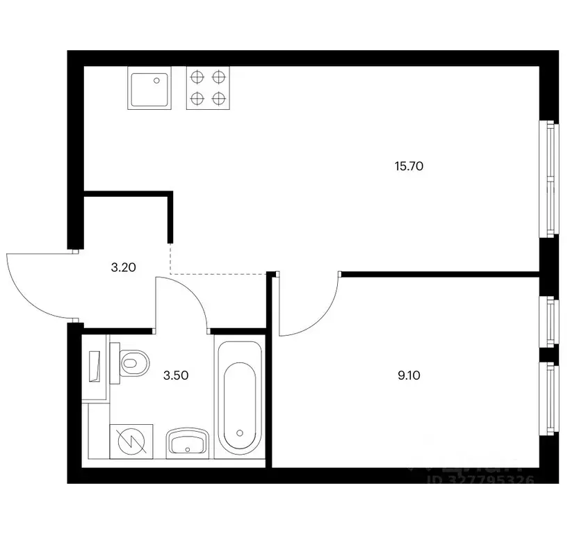 1-к кв. Москва 2-й Нагатинский проезд, 2/3 (31.7 м) - Фото 1