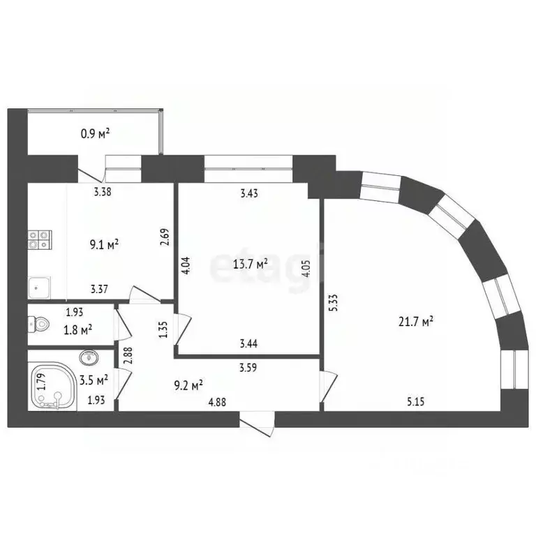 2-к кв. Мордовия, Саранск ул. Веселовского, 42/1 (59.0 м) - Фото 1