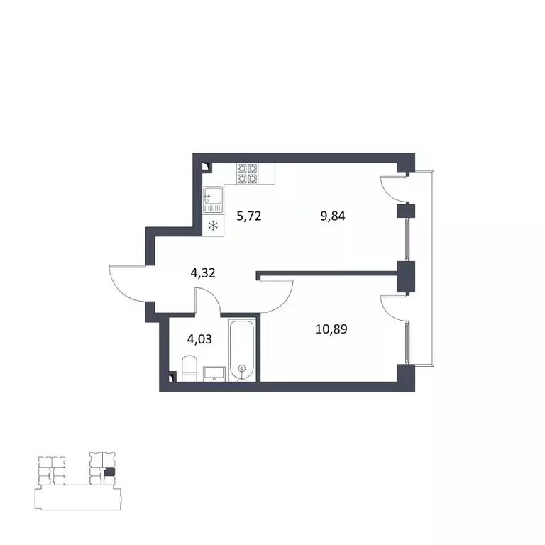 2-к кв. Татарстан, Казань ул. Рустема Яхина (34.8 м) - Фото 1