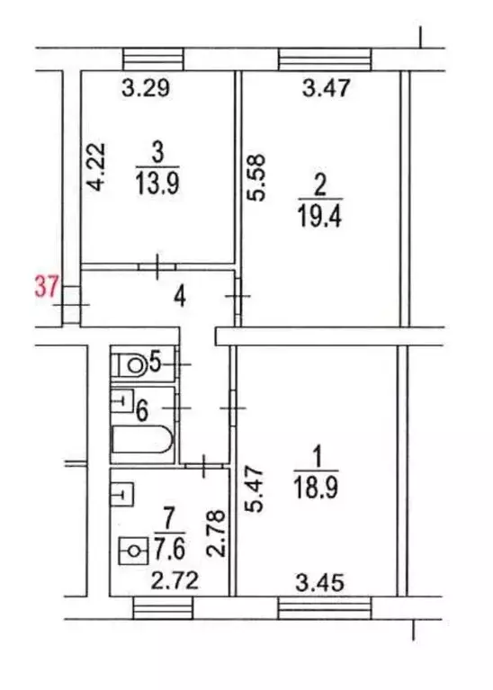 3-к кв. Москва Мартеновская ул., 8К4 (70.4 м) - Фото 0