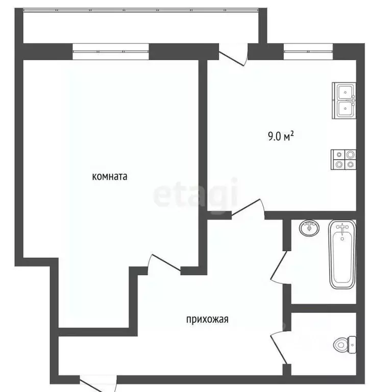 1-к кв. Владимирская область, Муром пос. Зименки, ул. Кооперативная, ... - Фото 2