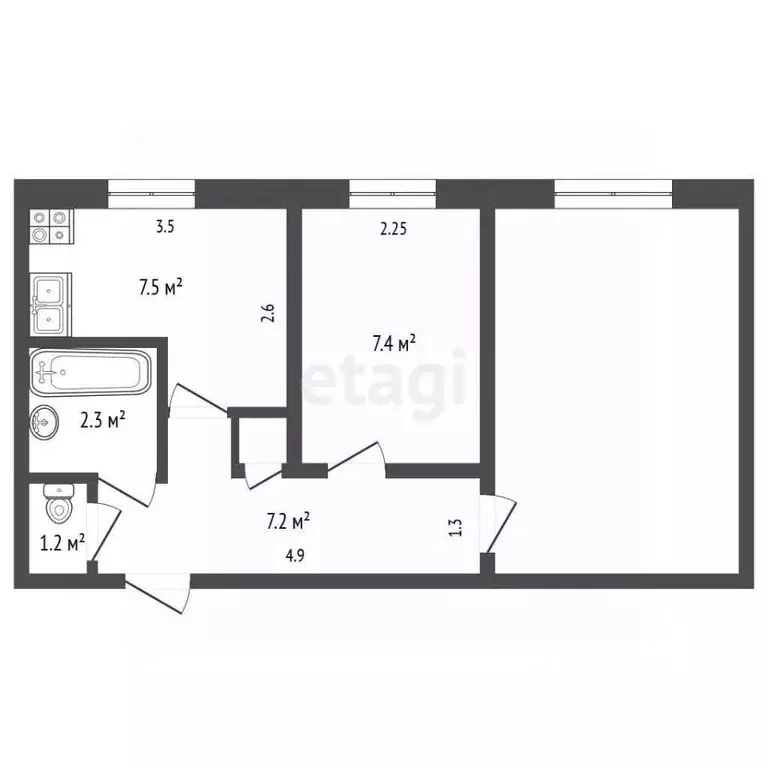 2-к кв. Саха (Якутия), Якутск ул. Газовиков, 10 (42.5 м) - Фото 2